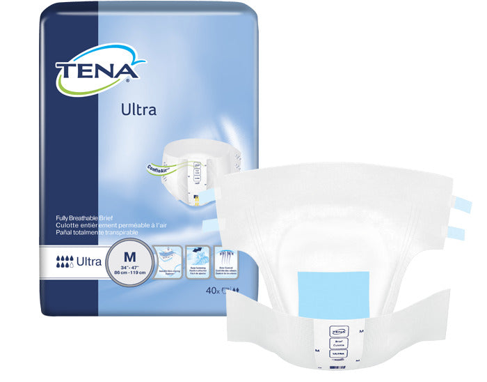 Slip pour incontinence Tena® Ultra, ultra absorbant, taille M - Paquet de 80