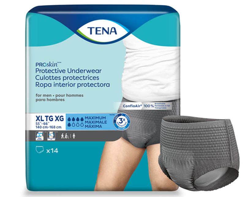 Sous-vêtements protecteurs pour incontinence Tena® Proskin™ pour hommes, absorption maximale, taille XL