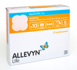 Apósito adhesivo de espuma Allevyn Life, tamaño 15,4 cm x 15,4 cm, caja de 10 unidades