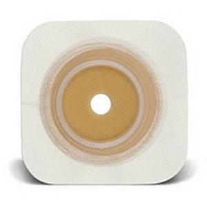 Barrera cutánea flexible Natura® Durahesive®, 10 cm x 10 cm (4 x 4 pulgadas), color blanco, abertura para estoma recortable de 13 mm a 19 mm (1/2 a 3/4 pulgadas), brida de 32 mm (1-1/4 pulgadas) - Caja de 10