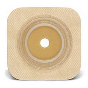 Barrera cutánea flexible Natura® Durahesive®, 10 cm x 10 cm (4 x 4 pulgadas), color tostado, abertura para estoma recortable de 13 mm a 25 mm (1/2 a 1 pulgada), brida de 38 mm (1-1/2 pulgada) - Caja de 10