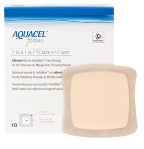 Apósito adhesivo de espuma Aquacel, estéril, 17,5 cm x 17,5 cm, caja de 10 unidades