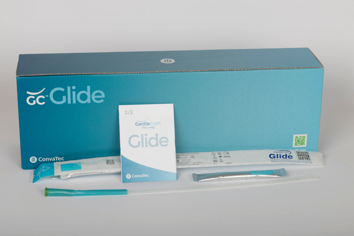 Catéter urinario intermitente con punta recta para hombres Gentlecath Glide - Caja de 30