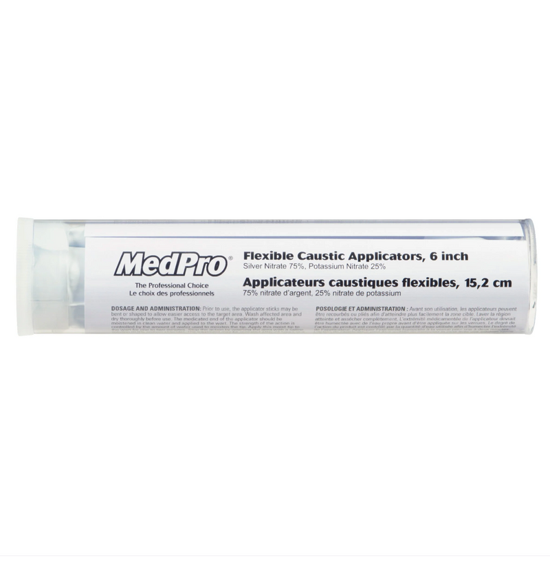 Applicator Silver Nitrate 6in Long Flexible Caustic Applicators - Tube Of 100 - BeHope