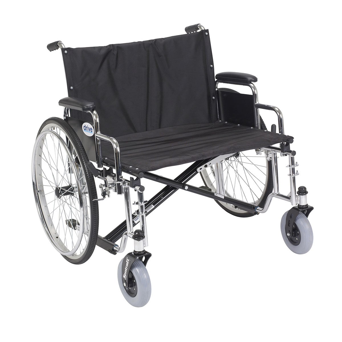 Sentra Ec Heavy Duty Extra Wide Wheelchair, Detachable Full Arms, Swing Away Footrests, 28" Seat - BeHope