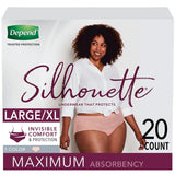 Depend Silhouette Maximum Pink Underwear Large Female Bulk - Package Of 20 - Behope