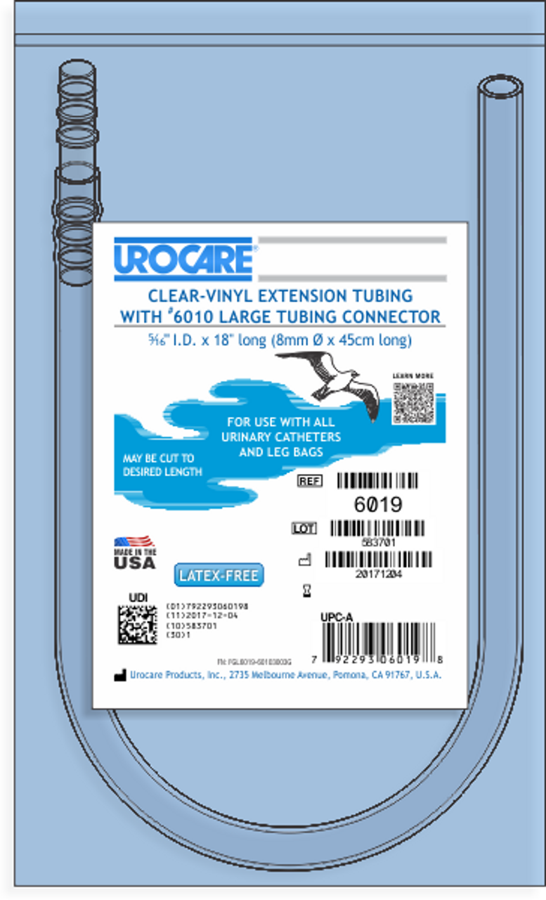 Ea/1 Clear Vinyl Tubing With Connector, Size 18In Length