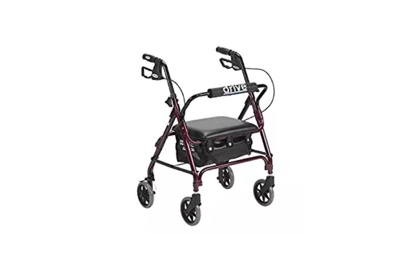 Junior Rollator Rolling Walker With Padded Seat, Red - BeHope