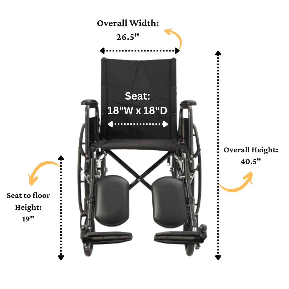 Reclining Wheelchair with Full-Length Arms