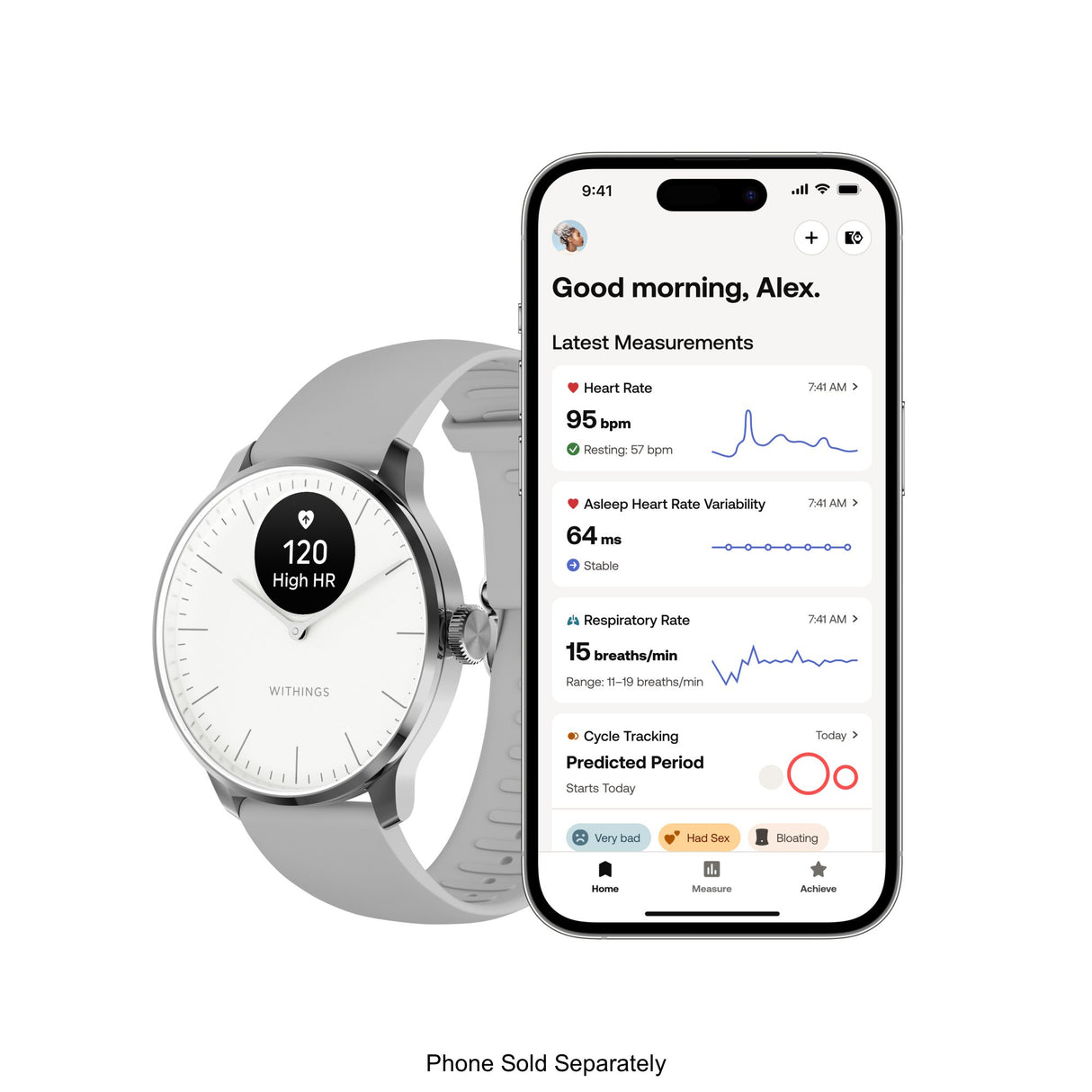 Smartwatch ScanWatch Light 37mm Withings 24 Hours Grayscale OLED Display