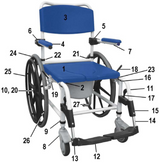 Aluminum Shower Mobile Commode Transport Chair - BeHope