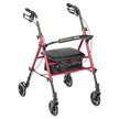Adjustable Height Rollator Rolling Walker with 6" Wheels, Red - Behope - RTL10261RD