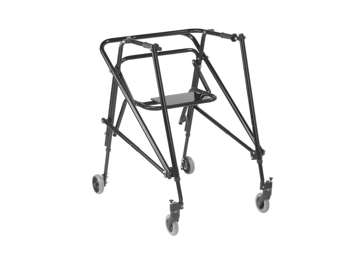 Nimbo 2G Lightweight Posterior Walker with Seat, Extra Large, Emperor Black - BeHope