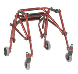 Andador posterior ligero Nimbo 2G con asiento, tamaño pequeño, color rojo castillo