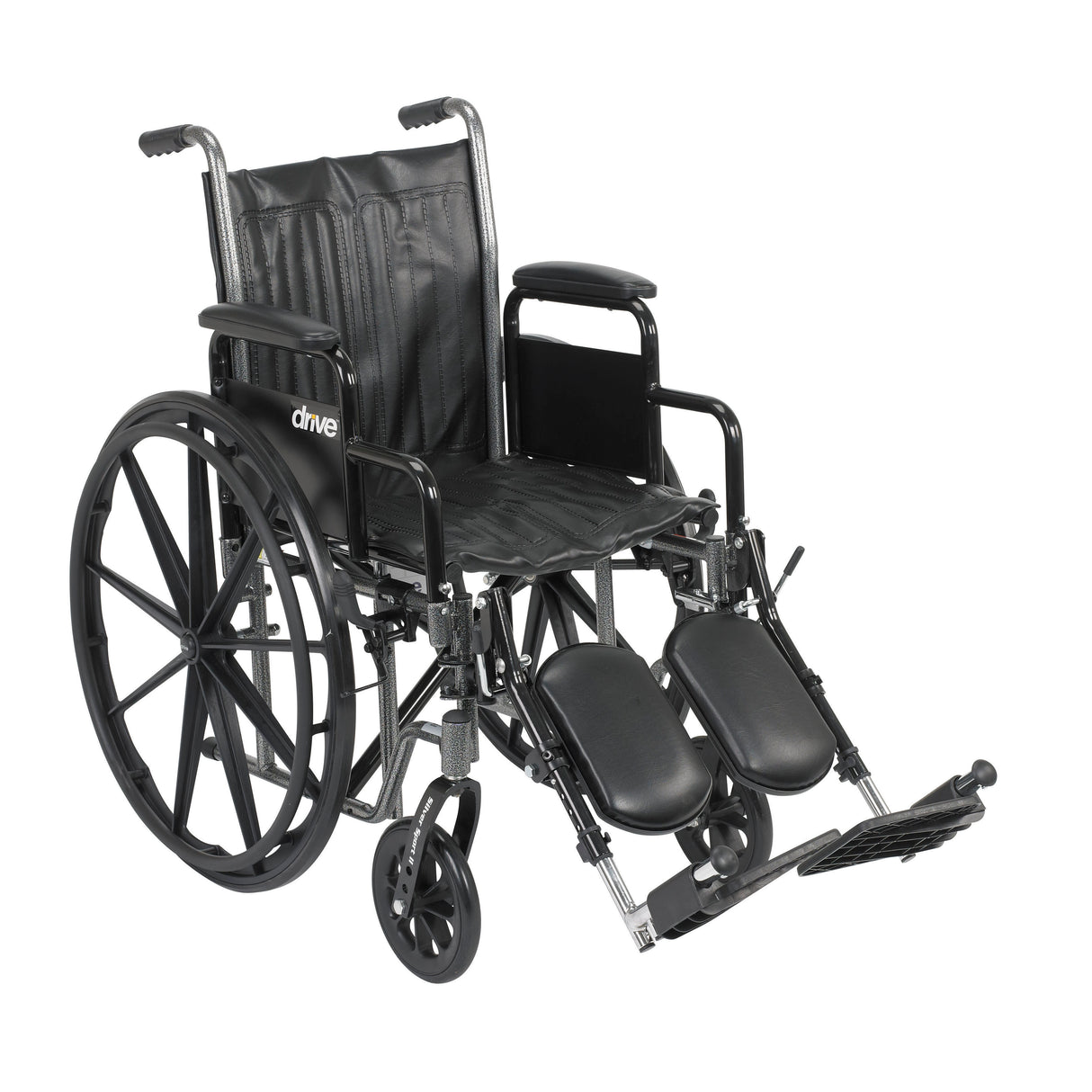 Fauteuil roulant Silver Sport 2, accoudoirs de bureau amovibles, repose-jambes élévateurs, siège de 16 po