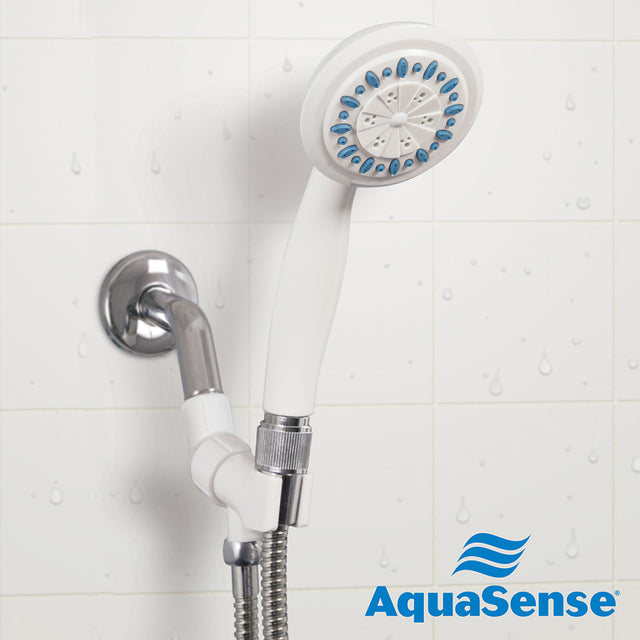 3 Setting Handheld Shower Head With Ultra-long Stainless Steel Hose, White - BeHope