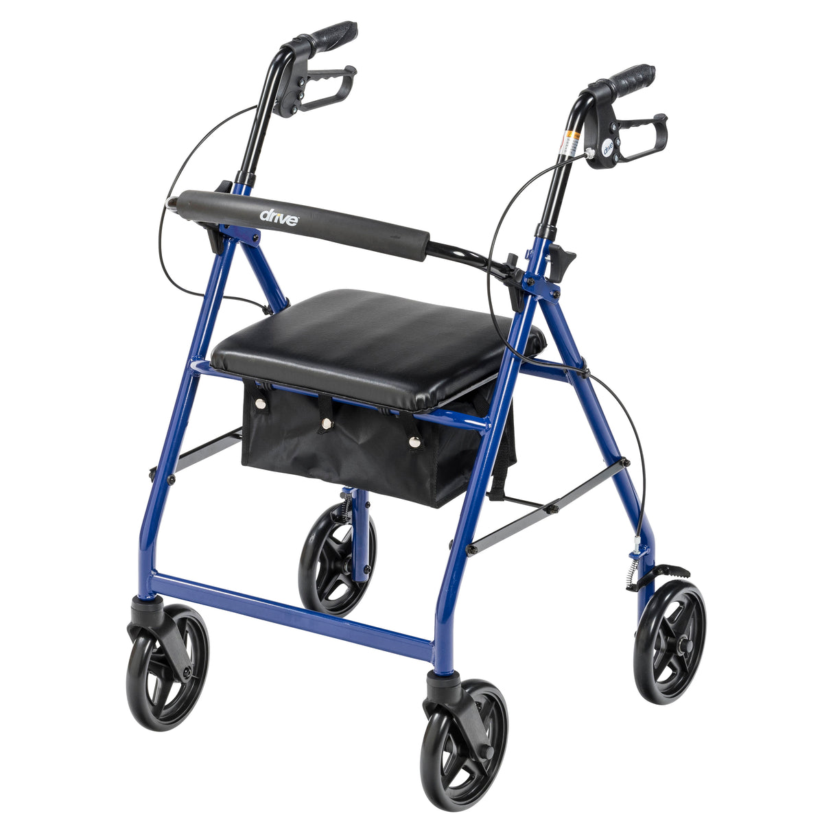 Aluminum Rollator Rolling Walker with Fold Up and Removable Back Support and Padded Seat - BeHope