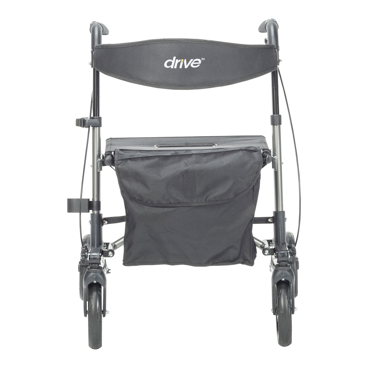 Compact Folding Rollator Rolling Walker, Grey/Black - BeHope