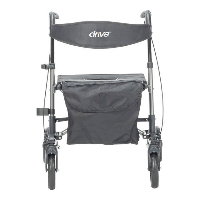 Compact Folding Rollator Rolling Walker, Grey/black - BeHope