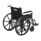 Sentra EC Heavy Duty Wheelchair, Detachable Full Arms, Swing away Footrests, 20" Seat - BeHope