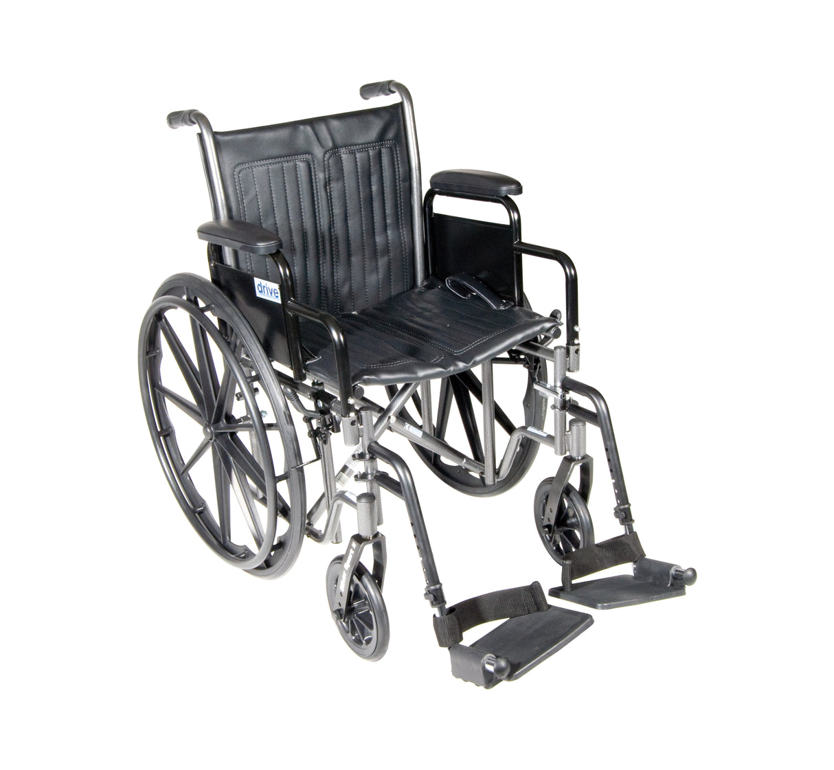 Silla de ruedas Silver Sport 2, brazos de escritorio desmontables, reposapiés abatibles, asiento de 20"