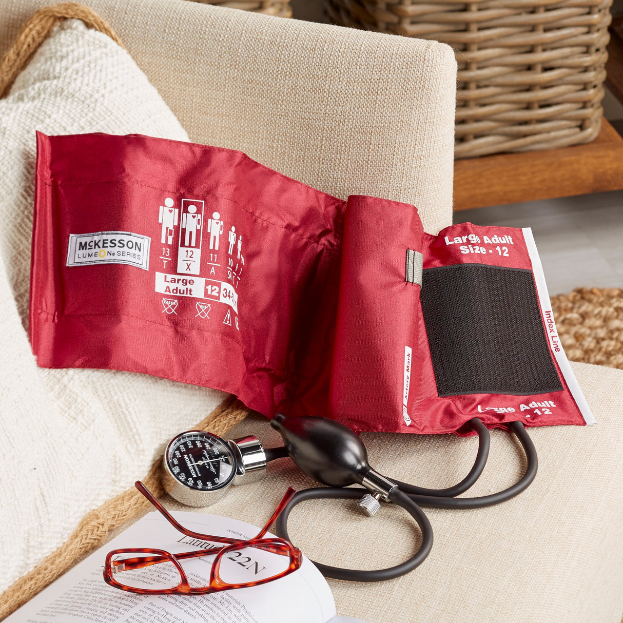 Aneroid Sphygmomanometer Unit McKesson LUMEON™ Large Adult Cuff Nylon Cuff 34 - 50 cm Pocket Aneroid