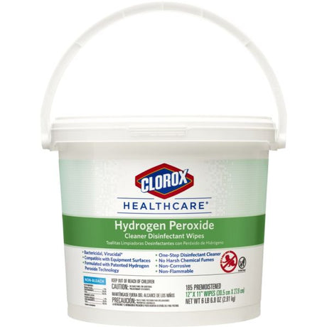 Clorox Hydrogen Peroxide Surface Disinfectant Wipe 6.75" X 9" 95 Wipes Per Container Contr/95 Each - BeHope