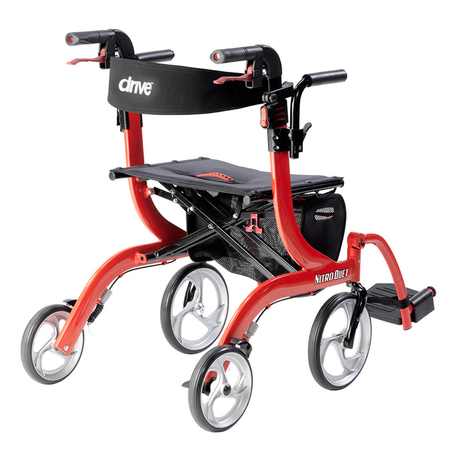 Nitro Duet Dual Function Transport Wheelchair And Rollator Rolling Walker - BeHope