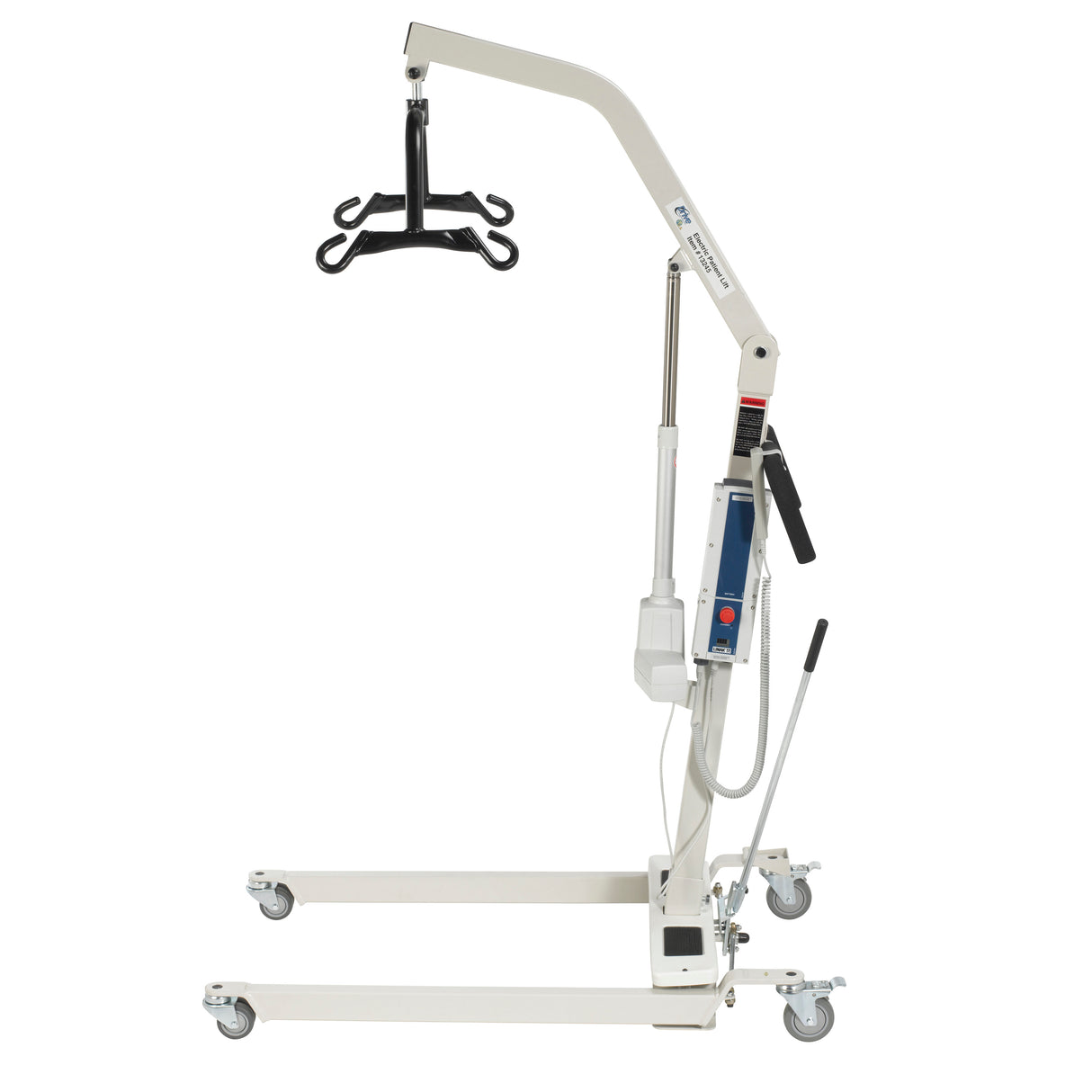 Bariatric Battery Powered Electric Patient Lift with Four Point Cradle and Rechargeable, Removable Battery