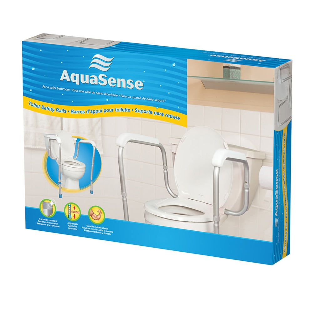 Aquasense Adjustable Toilet Safety Rails, To Floor - BeHope