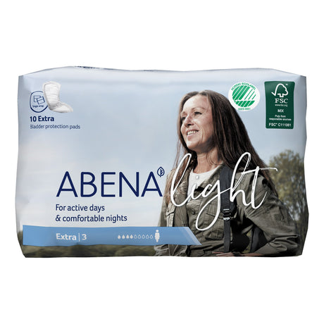Bladder Control Pad Abena™ Light Extra 13 Inch Length Light Absorbency Fluff / Polymer Core One Size Fits Most