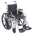 Poly Fly Light Weight Transport Chair Wheelchair with Swing away Footrests, 18" Seat - BeHope