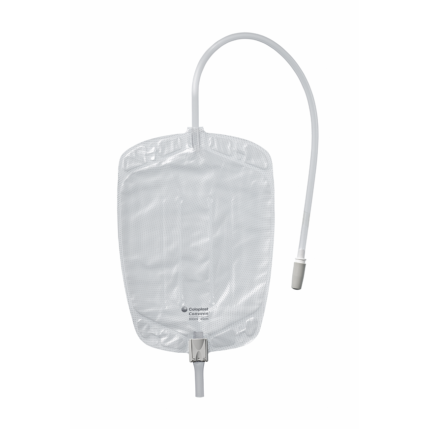 Sac pour jambe Conveen Contour, sortie par pince, sangles, non stérile, 21 oz (600 ml) - 1 pièce