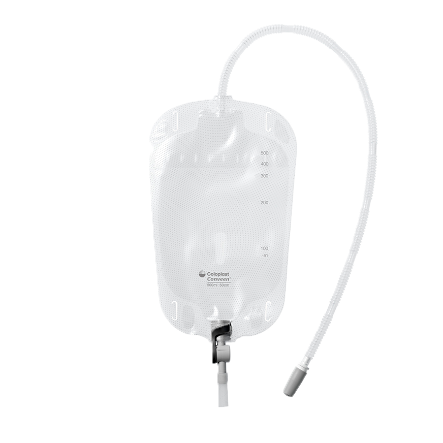 Sac pour jambe Conveen Security+, sortie à levier, sangles, stérile, 34 oz (1 000 ml) - 1 pièce