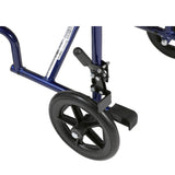 Silla de ruedas ligera para transporte, asiento de 17", color azul