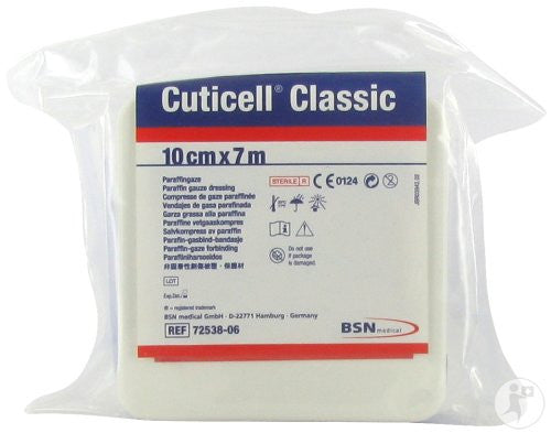 Cuticell Classic Non-adh Dressing Impregnated With Paraffin 10cm X 7m - Box Of 1 - Behope