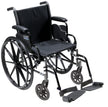 Cruiser III Light Weight Wheelchair with Flip Back Removable Arms, Desk Arms, Swing away Footrests, 16" Seat - BeHope