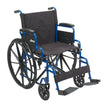 Blue Streak Wheelchair with Flip Back Desk Arms, Swing Away Footrests, 18" Seat - BeHope