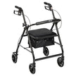 Rollator Rolling Walker With 6" Wheels, Fold Up Removable Back Support And Padded Seat - BeHope