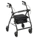 Rollator Rolling Walker with 6" Wheels, Fold Up Removable Back Support and Padded Seat, Black - Behope - R726BK