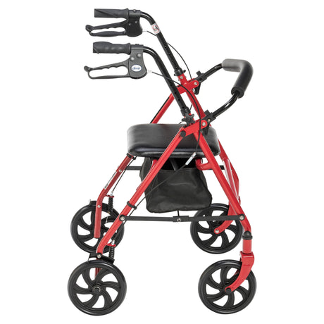 Four Wheel Rollator Rolling Walker with Fold Up Removable Back Support - BeHope