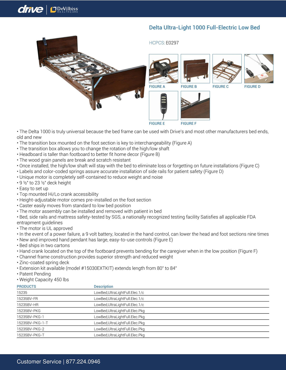 Delta Ultra-light 1000 Bed Extension Kit - BeHope