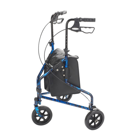 3 Wheel Rollator Rolling Walker with Basket Tray and Pouch - BeHope