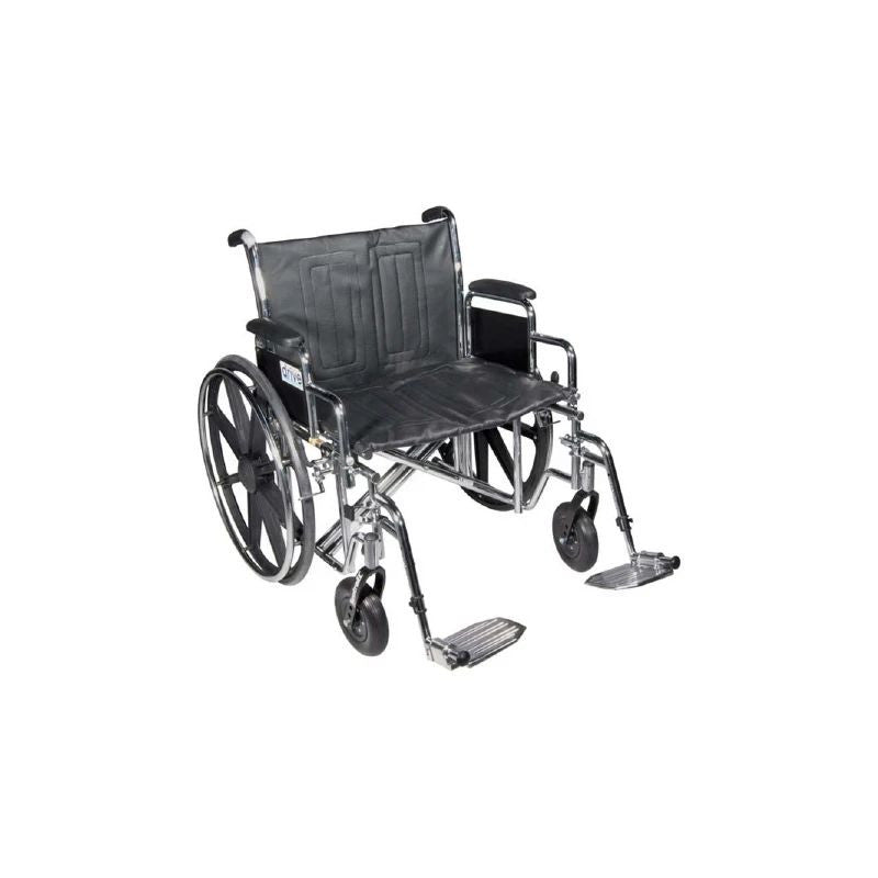 Sentra Extra Heavy Duty Wheelchair, Detachable Desk Arms, Elevating Leg Rests, 24"seat - BeHope