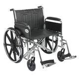 Sentra Ec Heavy Duty Wheelchair, Detachable Full Arms, Swing Away Footrests, 24" Seat - BeHope