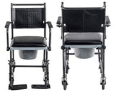 Upholstered Drop Arm Wheeled Commode - BeHope