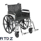 Sentra Extra Heavy Duty Wheelchair, Detachable Desk Arms, Swing Away Footrests, 20" Seat - BeHope