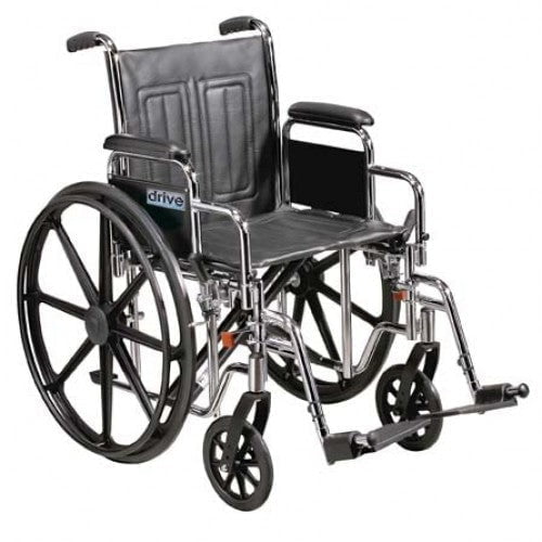 Sentra Ec Heavy Duty Wheelchair, Detachable Full Arms, Swing Away Footrests, 22" Seat - BeHope