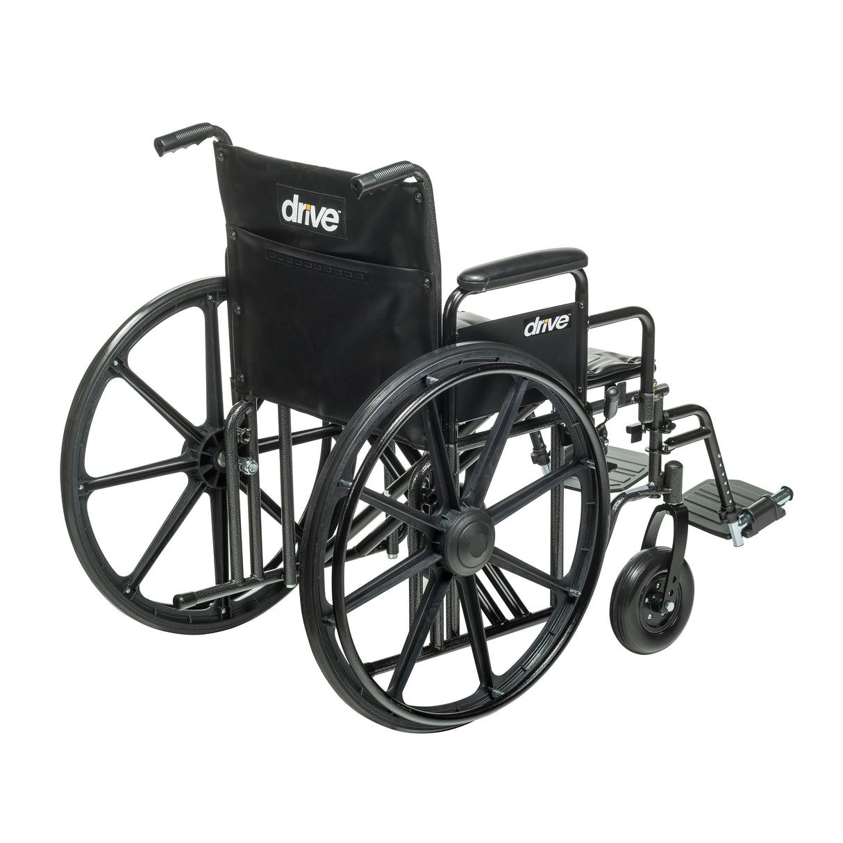 Sentra EC Heavy Duty Wheelchair, Detachable Desk Arms, Swing away Footrests, 20" Seat - BeHope