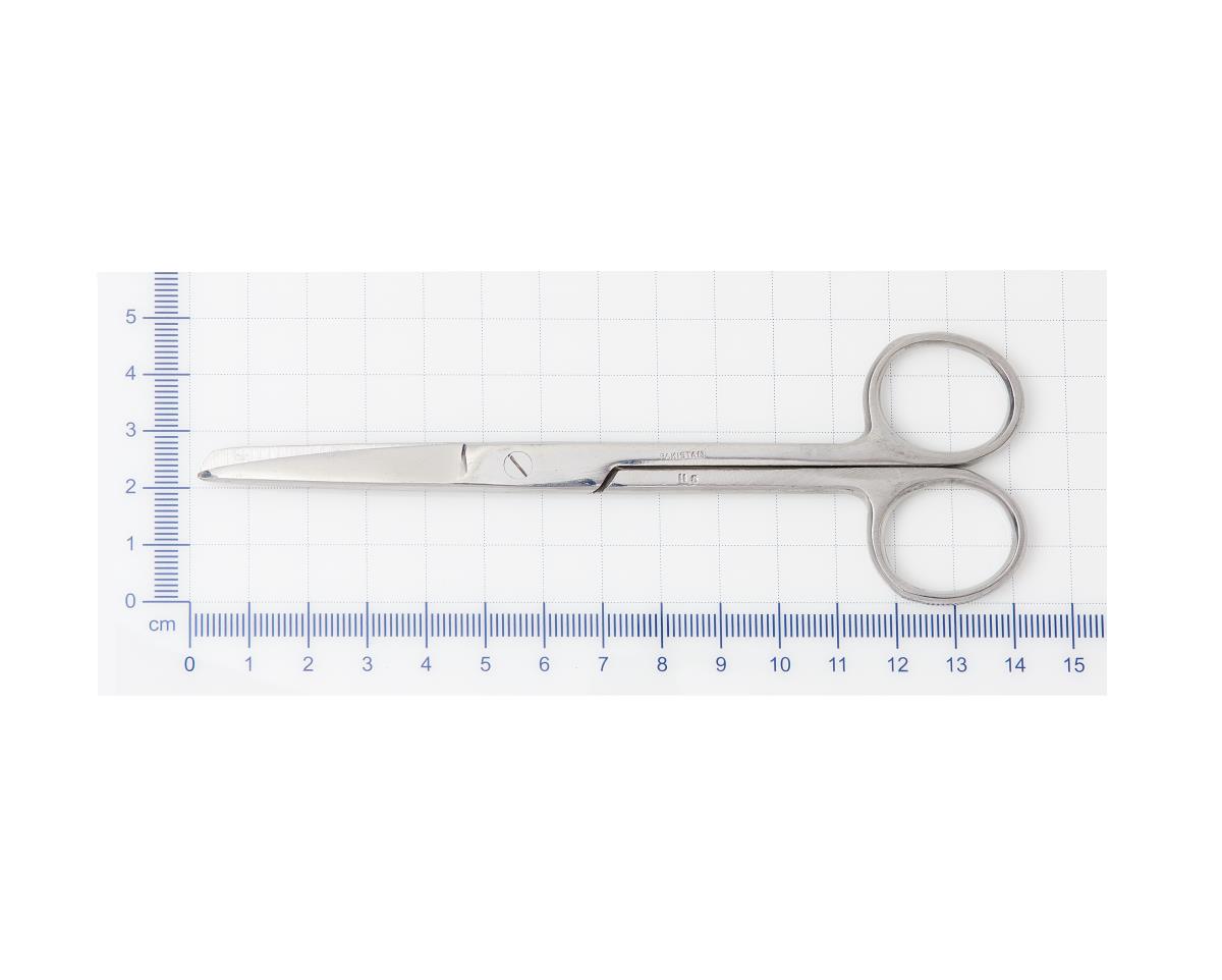 Surgical Scissor 4.5" Straight Sharp-blunt Stainless Steel Floor Grade Single-use In Sterile Package